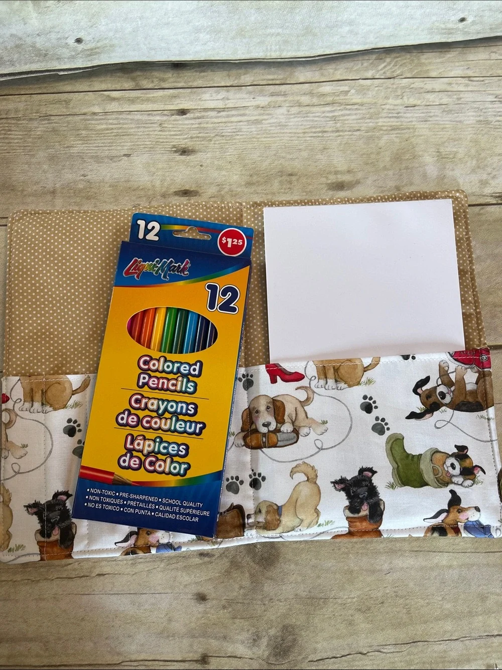 Art Portfolio: Kids Travel Colored Pencil Set - Gift for Artists Playful Pups - Picture 7 of 11